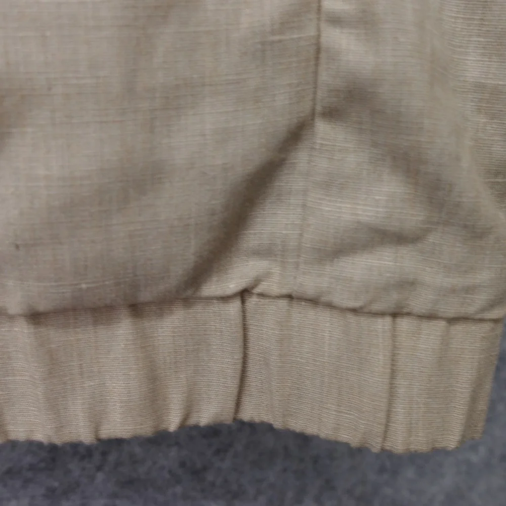 BANANA REPUBLIC Mens Harrington Jacket M Beige Linen Full Zip Utility Bomber